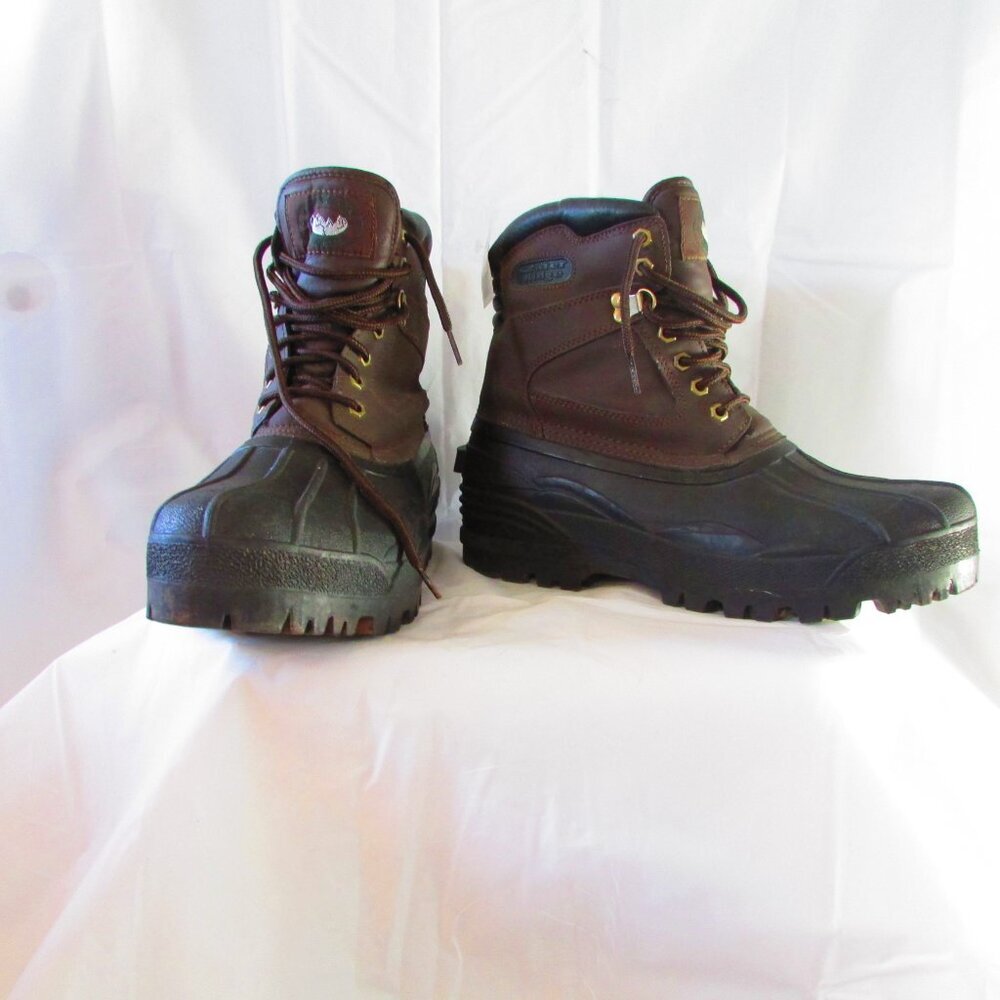Crater Ridge Men's Brown and Black Rain & Snow Boots - Picture 3 of 4